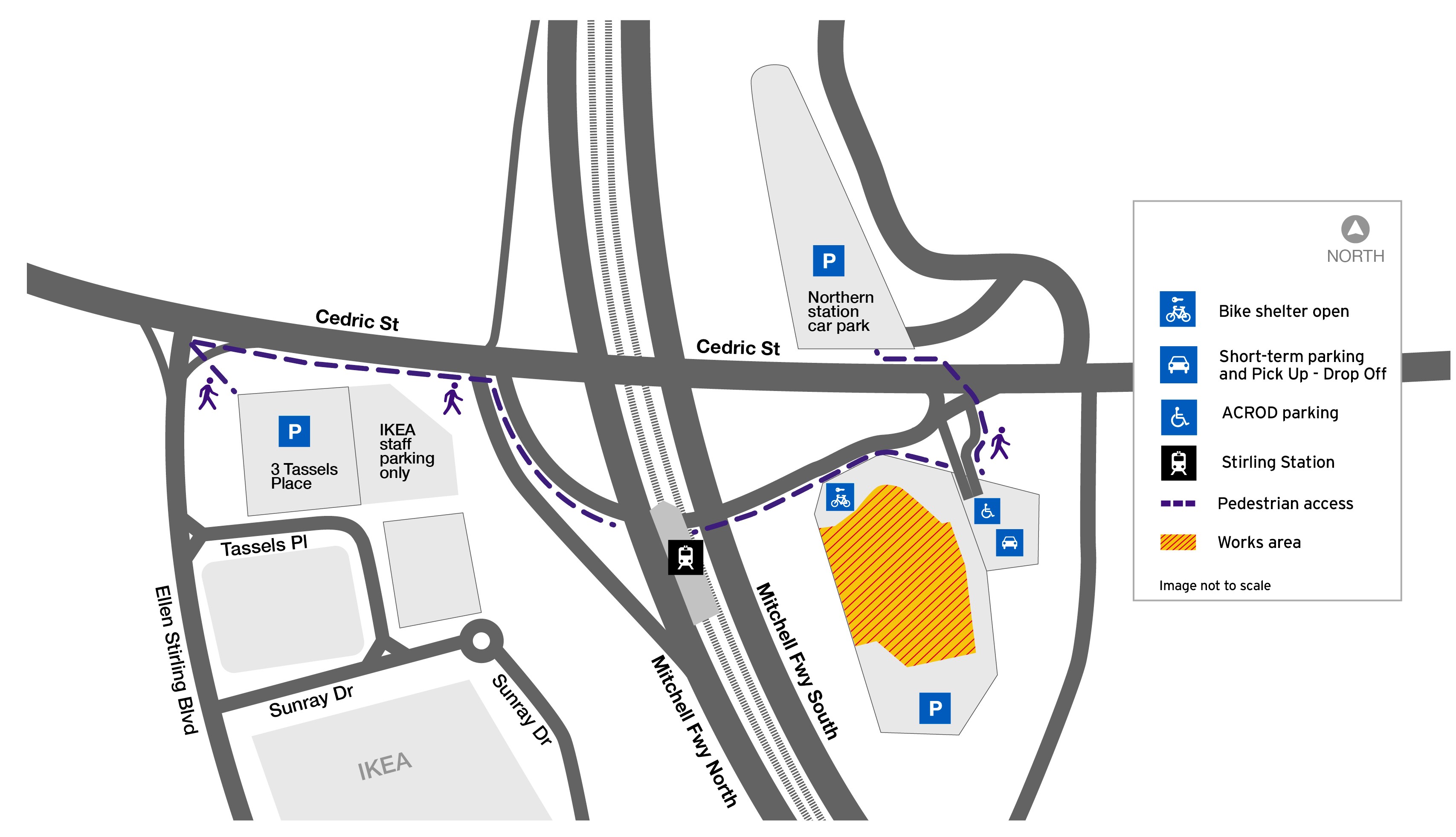 Stirling Station car park closure map_October 2024